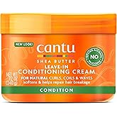 Cantu Leave in Conditioning Cream with Shea Butter for Natural Hair, 12 oz (Packaging May Vary)