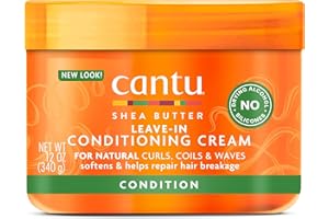 Cantu Leave in Conditioning Cream with Shea Butter for Natural Hair, 12 oz (Packaging May Vary)