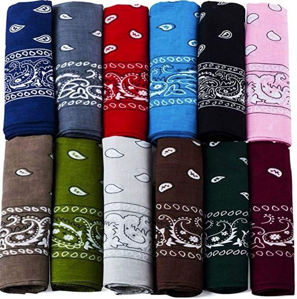 Paisley Bandanas Assorted Colors Bulk Cotton Cowboy Bandana Scarf
