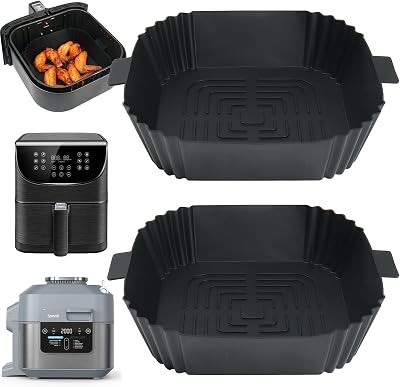 BYKITCHEN Air Fryer Silicone Liners 2 Pack for Ninja Speedi/Cosori 16.3cm