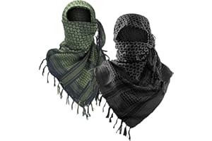 Luxns Military Shemagh Tactical Desert Scarf / 100% Cotton Keffiyeh Scarf Wrap for Men And Women