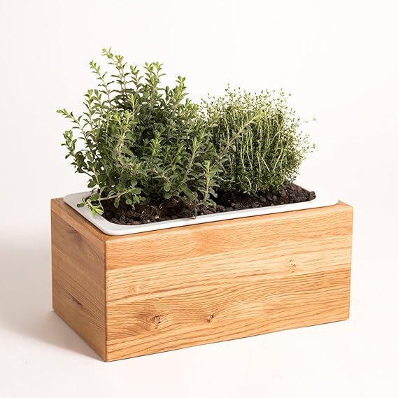 GREENHAUS Natürlich wohnen Kräuterbox aus Eiche Massivholz, Ihr Kräuterbeet für Ihre Küche (54)