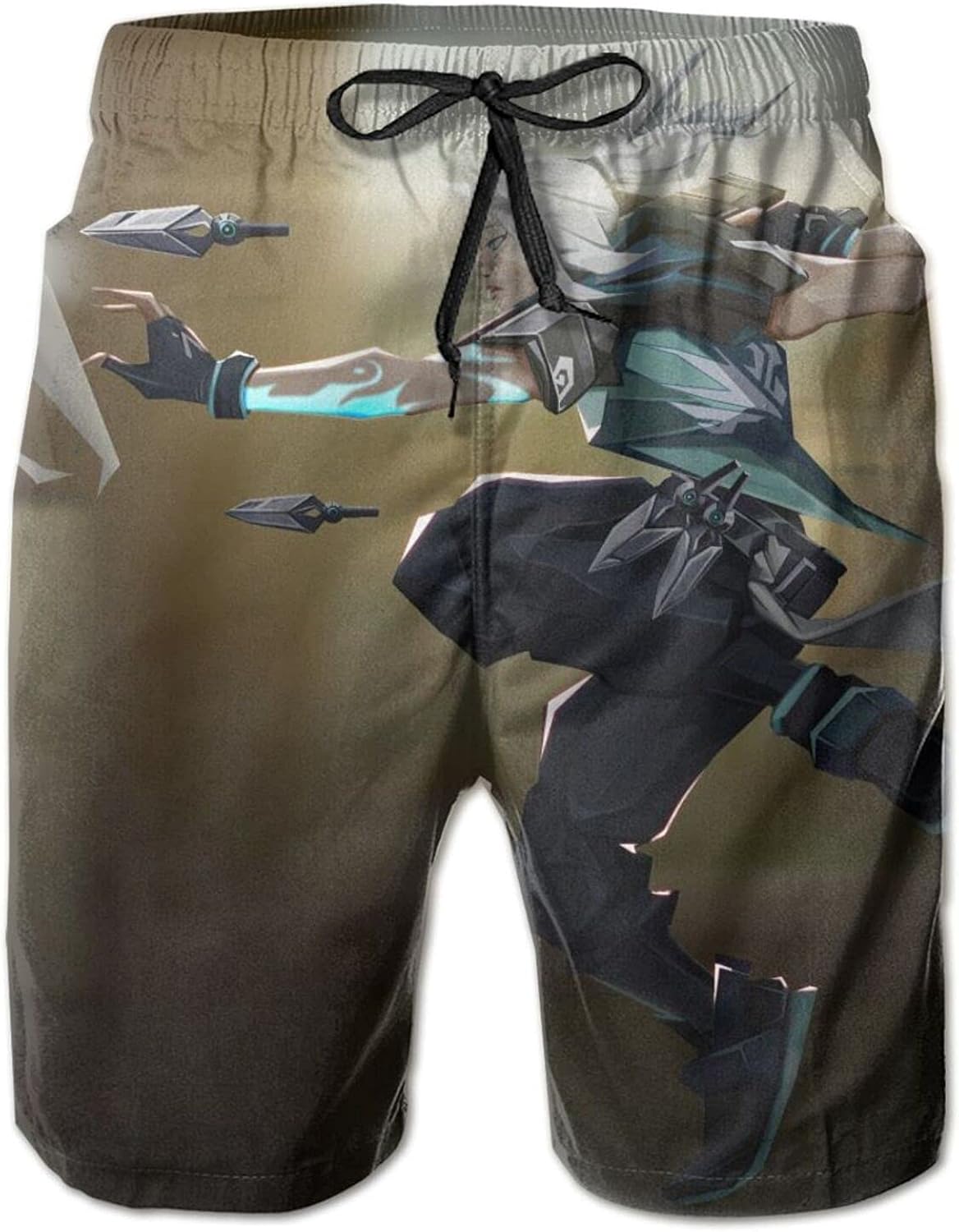 PANKAO Game Jett Valorant Teens Swim Trunks Quick Dry Novelty Shorts