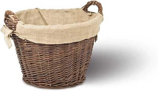 Jardín cesta cesta para leña de mimbre con yute de ausschlag Diámetro