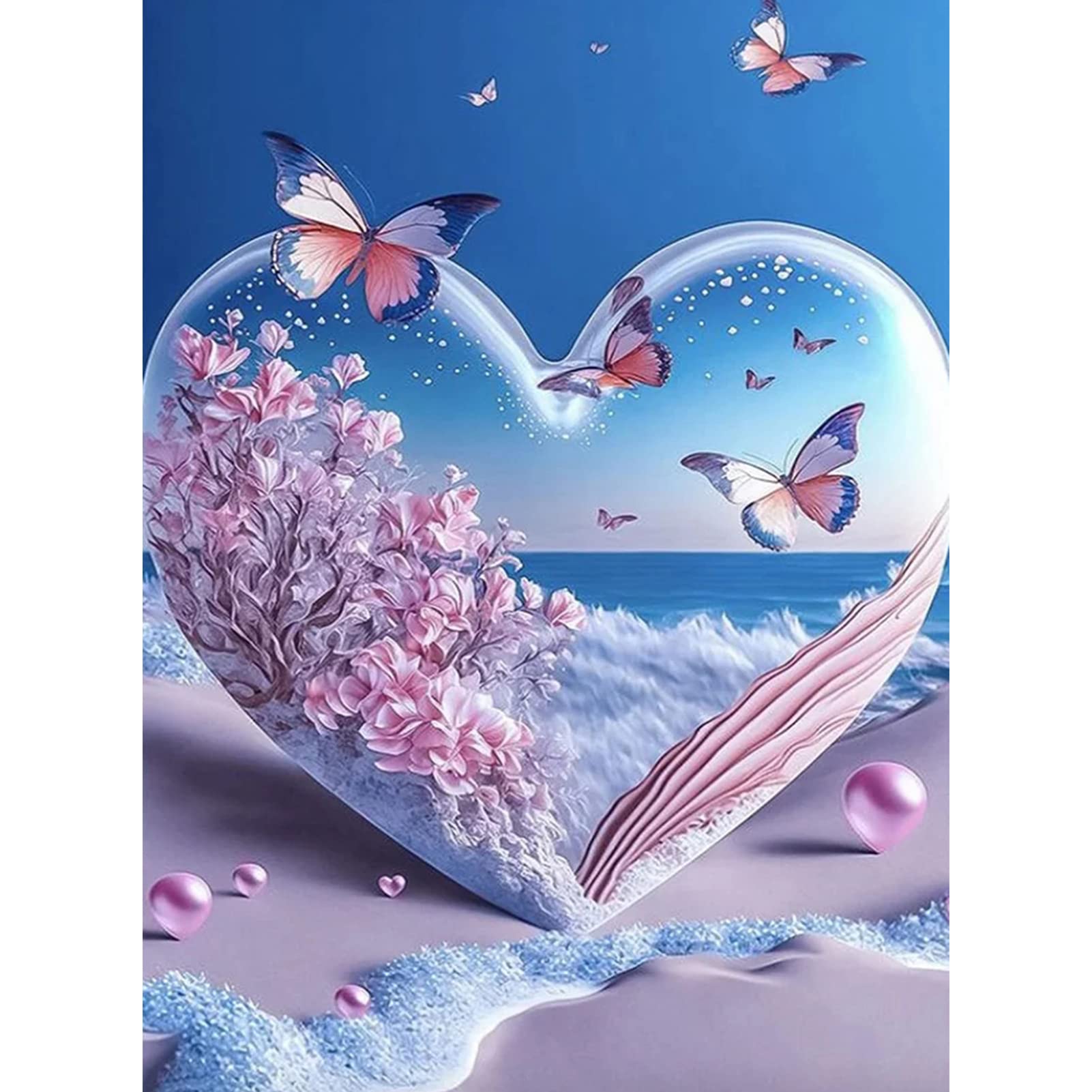DAERLE Diamond Painting Butterfly Diamond Art Kit for Adults & Kids, 30x40cm/12x16in, Modern Style, Unisex, All Seasons, Non-Foldable