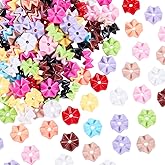 DELORIGIN 200pcs Wavy Edge Acrylic Beads Opaque Colorful Wave Abacus Spacer Beads DIY Lanyard Bead Charms for Jewelry Making Necklace Keychain Bracelet Earrings DIY Crafts Supplies