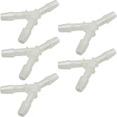 ResOne Oxygen Tubing Y‑Connector, 5‑Pack &ndash; Standard 6mm Barbed O2 Hose Splitter for Oxygen Tubing Lines, Leak‑Resistant, Easy‑Attach Y Coupler