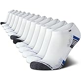 Tommy Hilfiger Mens No Show Socks - 12 Pack Performance Stretch Athletic Invisible Tab Liner Low Cut Socks for Men