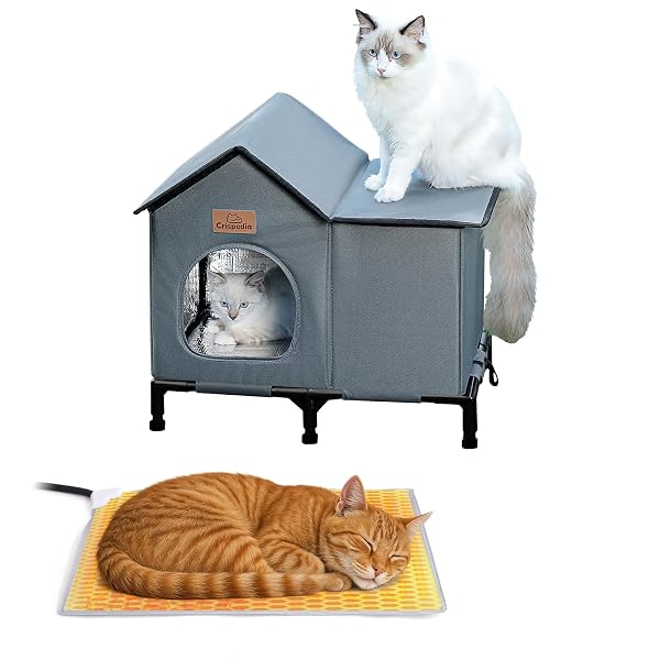 CRISPEDIA WEATHERPROOF HEATED CAT HOUSE FOR OUTDOOR IN...