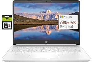 HP 14" Ultral Light Laptop for Students and Business, Intel Quad-Core, 8GB RAM, 192GB Storage(64GB eMMC+128GB Ghost Manta SD Card), 1 Year Office 365, USB C, Win 11 S