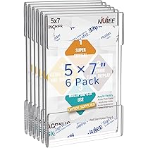 Ludery Acrylic Sign Holder 5 X 7 Wall Mount, Wall Mount Sign Holders, Clear Acrylic Frame With 3M Tape Adhesive, Plastic Wall Sign Holder For Office