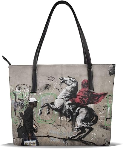 Amazon バンクシー ストリート 3 おしゃれ ビジネスバッグ レディース レザー トートバッグ コンパクト コンビニ 買い物袋エコバッグ 人気 トートバッグ コンパクト 多機能 大容量 手提げ袋 収納バッグ None ナン エコバッグ 買い物バッグ