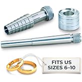 Ring Stretcher Tool Kit for Sizes 6-10, Ring Resizer, Enlarger Tool | Heavy-Duty Mandrel with Expander Rod Makes Tight Rings Fit Again - Gold, Silver, and Copper - Portable DIY for Wedding Rings