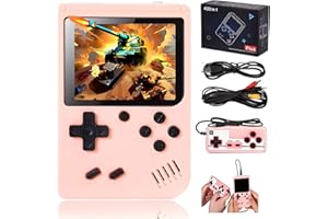 ETKIN Gameboy Retro Handheld Game Console Handheld Games for Kids GameTendo - Over 400 Nostalgic Games Video Games Support 2 Players Play on TV(Pink)
