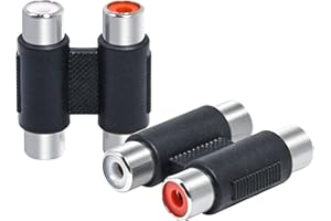 RFADAPTER RCA Female to Female Coupler, 2 Pack Dual Female RCA Adapter Cable Extension Connector for Amplifier, Subwoofer, Mixer