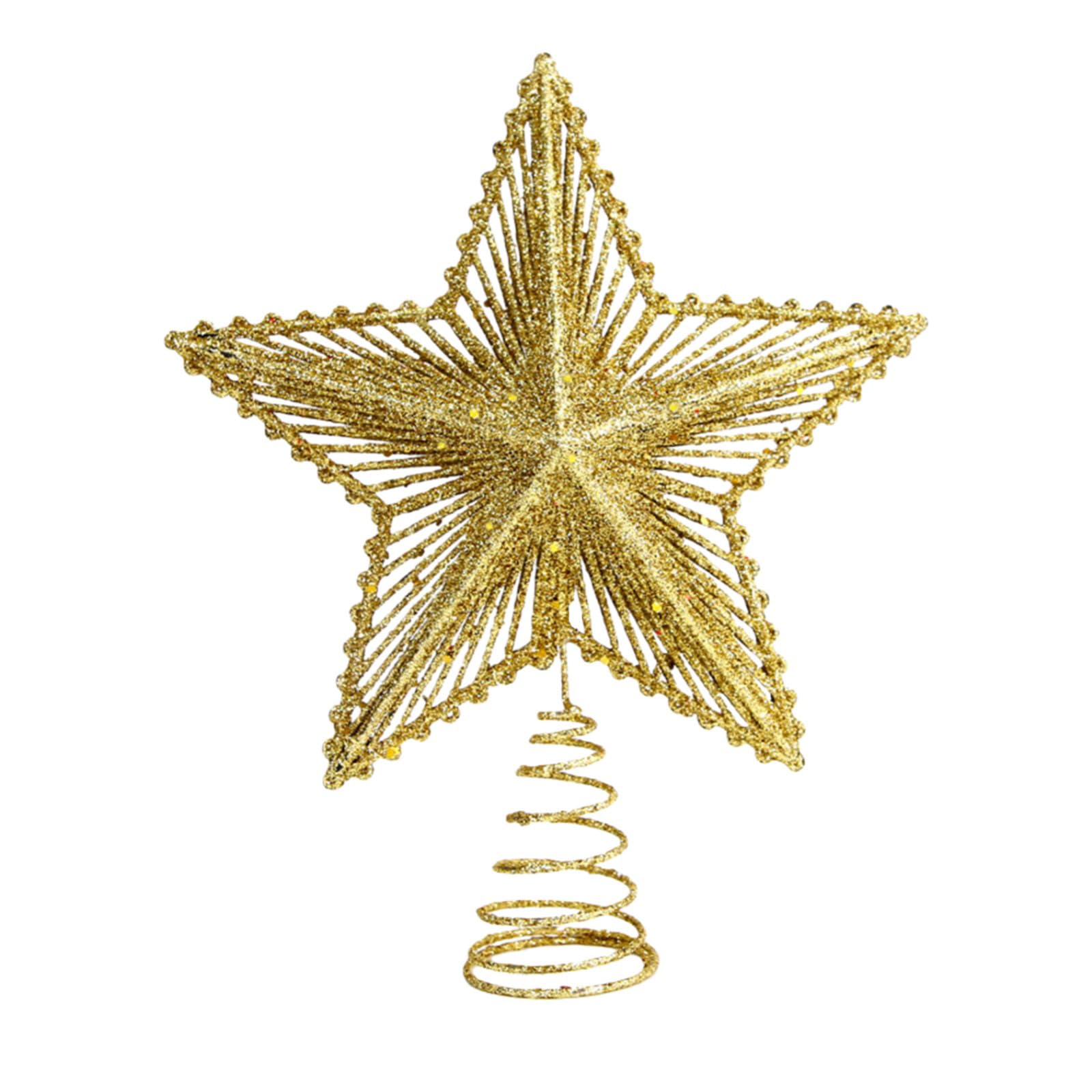 Photo 1 of ***MISSING TOPPER STAND*** Christmas Tree Topper Star Hollow Out Treetop Xmas Gift DIY Christmas Tree Gold Sparkle Stars Ornaments Accessories