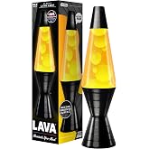 Lava&reg; Lamp - 14.5'' Vinyl Record Grooved Base - The Original Motion Light - Yellow Wax and Orange Liquid - Item #2017