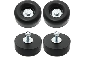 PWEOW Trailer Ramp Door Rubber Bumpers, 2.5" Round Rubber Bump Stops, fit for trailer door bumper, Air Compressors, Pumps,Generators, Pressure Washers, With Screw Kits, 4-Pack