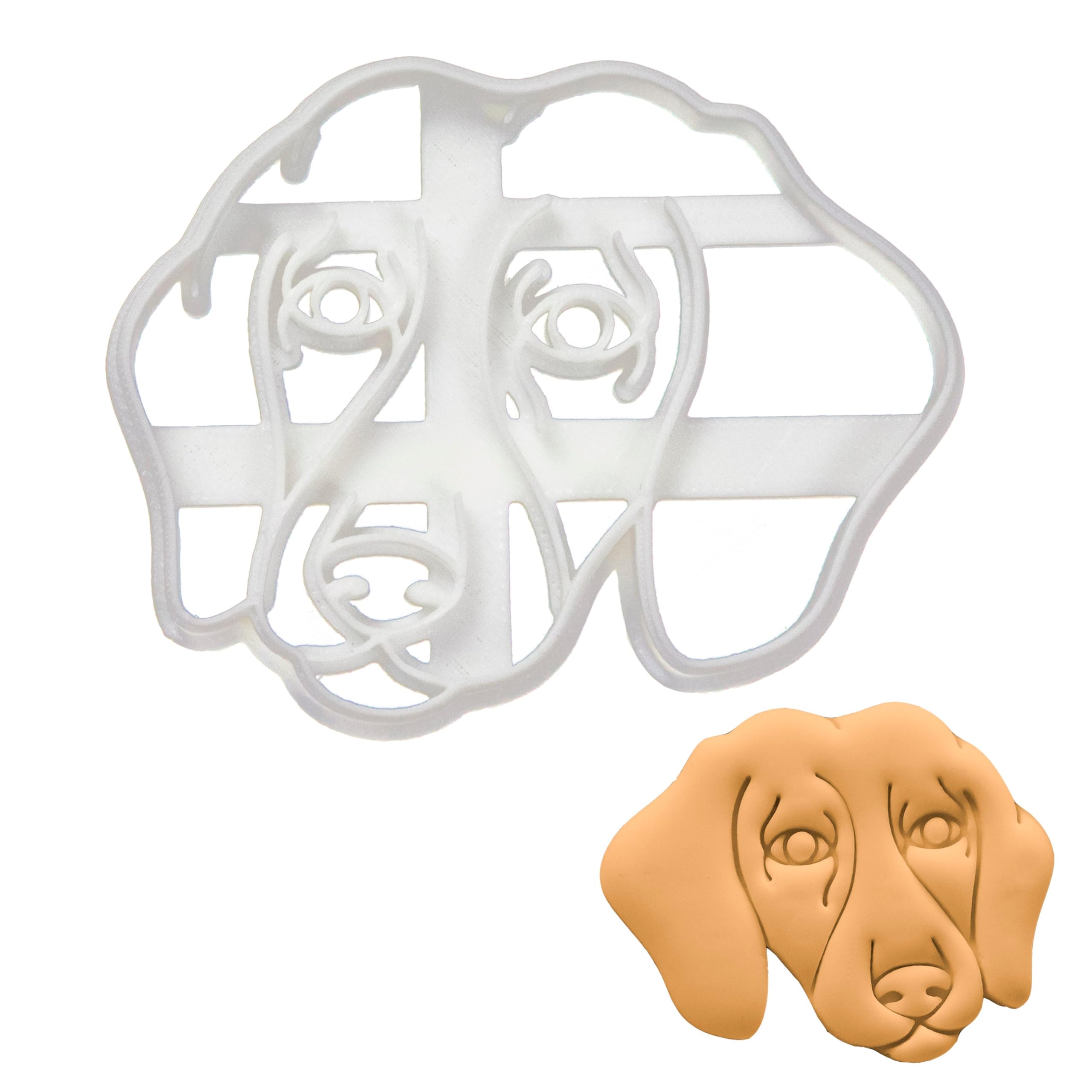 BAKERLOGY Short Haired Dachshund Face Cookie Cutter - Detailed Biscuit Cutter Design for Baking and Crafts, Ideal on Fondant, Dough, Clay