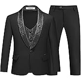 Lamgool Boys Suits Slim Fit Tuxedo Set 3 Pieces with Jacket Vest Pant for Kids Prom Wedding Formal Dresswear Outfit 4-16Y