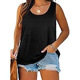 Plus Size Tank Tops for Women Summer Sleeveless Scoop Neck T-Shirts Tops Casual Tees Tunics Shirts