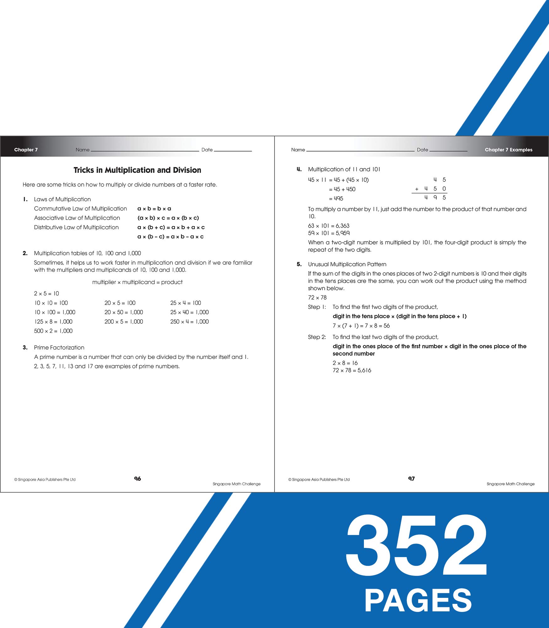 Singapore Math Challenge Workbook—Common Core Math for Grades 4-6, Addition, Subtraction, Multiplication, Division, Formulas, Classroom or Homeschool Curriculum (352 pgs) (Volume 20)