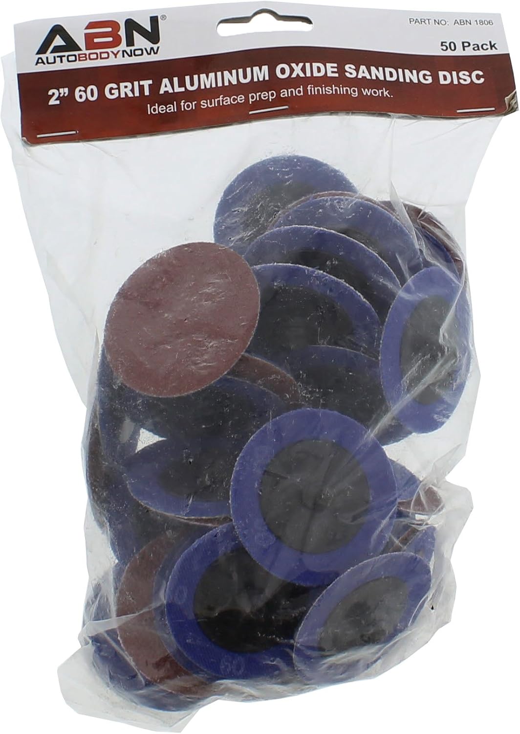 ABN Aluminum Oxide Roloc Abrasive Sanding Discs 50-Pack, 2in, 60 Grit – Metal Wheels for Surface Prep and Finishing: Automotive