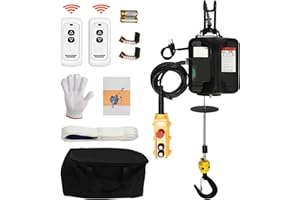 NOLANTISI Electric Hoist Winch - 2200LBS - 25FT - 110V - 3 in 1 Electric Hoist Winch - Manual, Wired and Wireless Remote Control - with Lifting Strap (3 in 1-2200LBS - 25FT - Black)