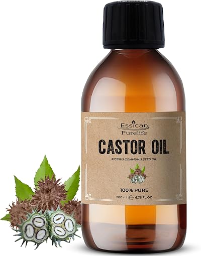 Essican Purelife Pure Castor Oil for Eyelashes Hair Growth Skin 200ml Cold