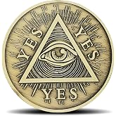 Decision Making Challenge Coin - Yes and No Design with Mystical Motifs - Fun and Unique Tool for Choices
