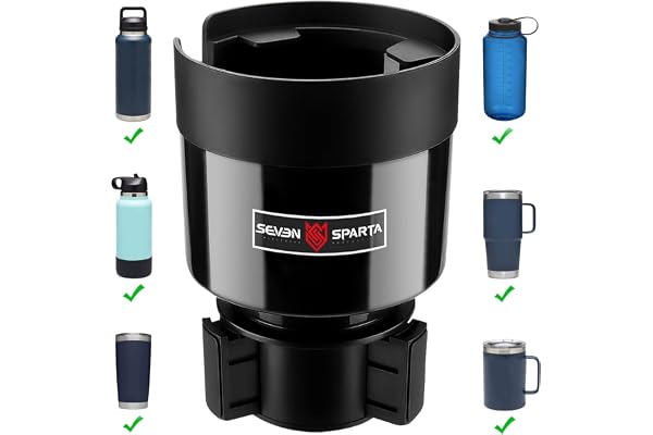 Car Cup Holder Expander Organizer with Adjustable Base, Compatible with Hydro Flasks 32/40 Ounce, Yeti Ramblers 20/26/30 Ounc