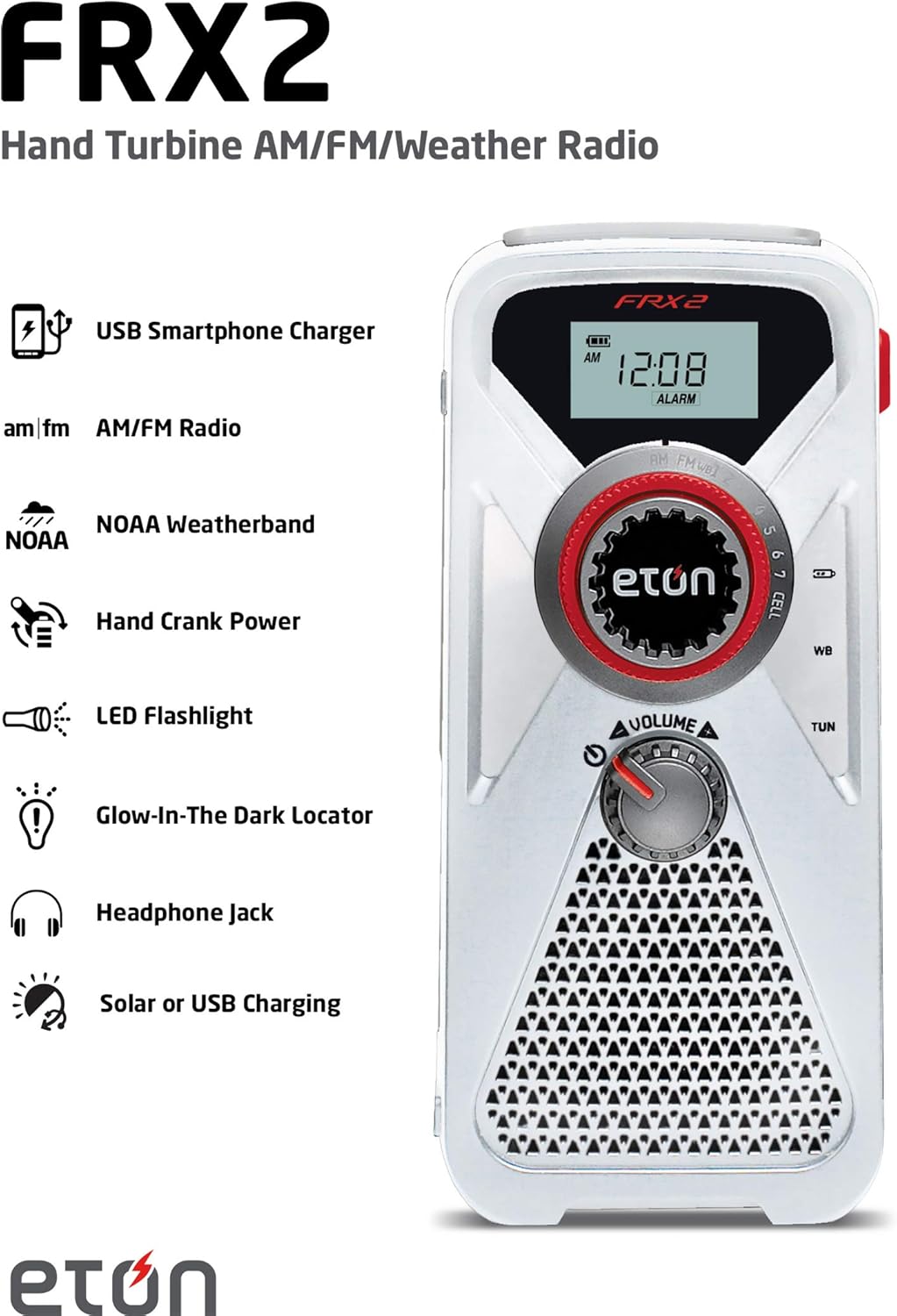 American Red Cross Emergency NOAA Weather Radio with USB Smartphone Charger, LED Flashlight & Red Beacon: Electronics