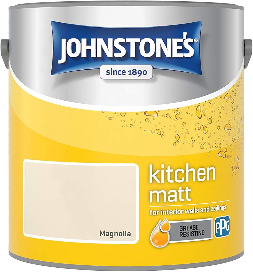 Johnstone's Kitchen Paint Magnolia Matt Emulsion 2.5L Grease Resistant 12m2