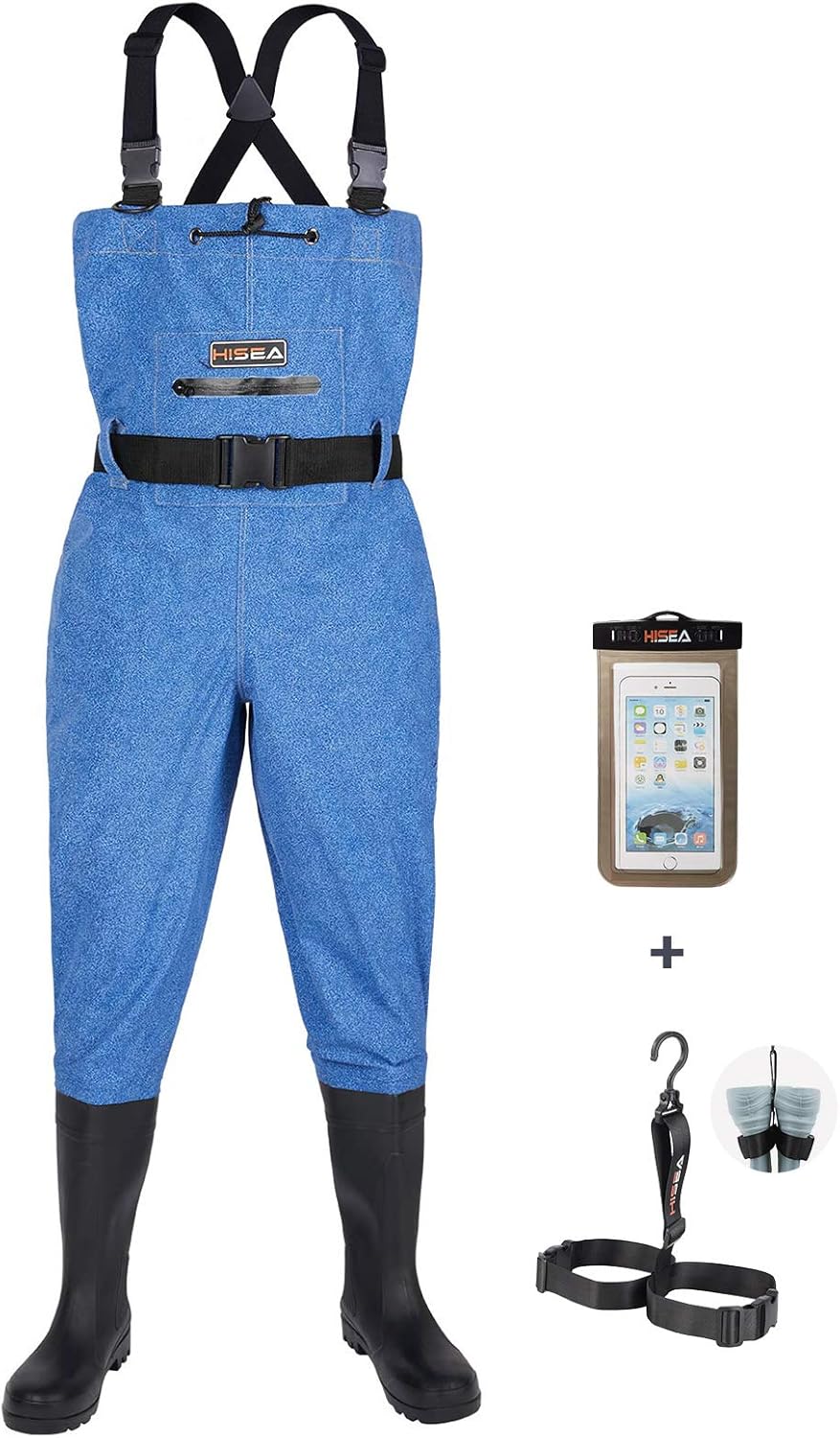 HISEA Upgrade Chest Waders Fishing Waders for Men with Boots Waterproof Lightweight Bootfoot Cleated 2-Ply Nylon/PVC : Sports & Outdoors