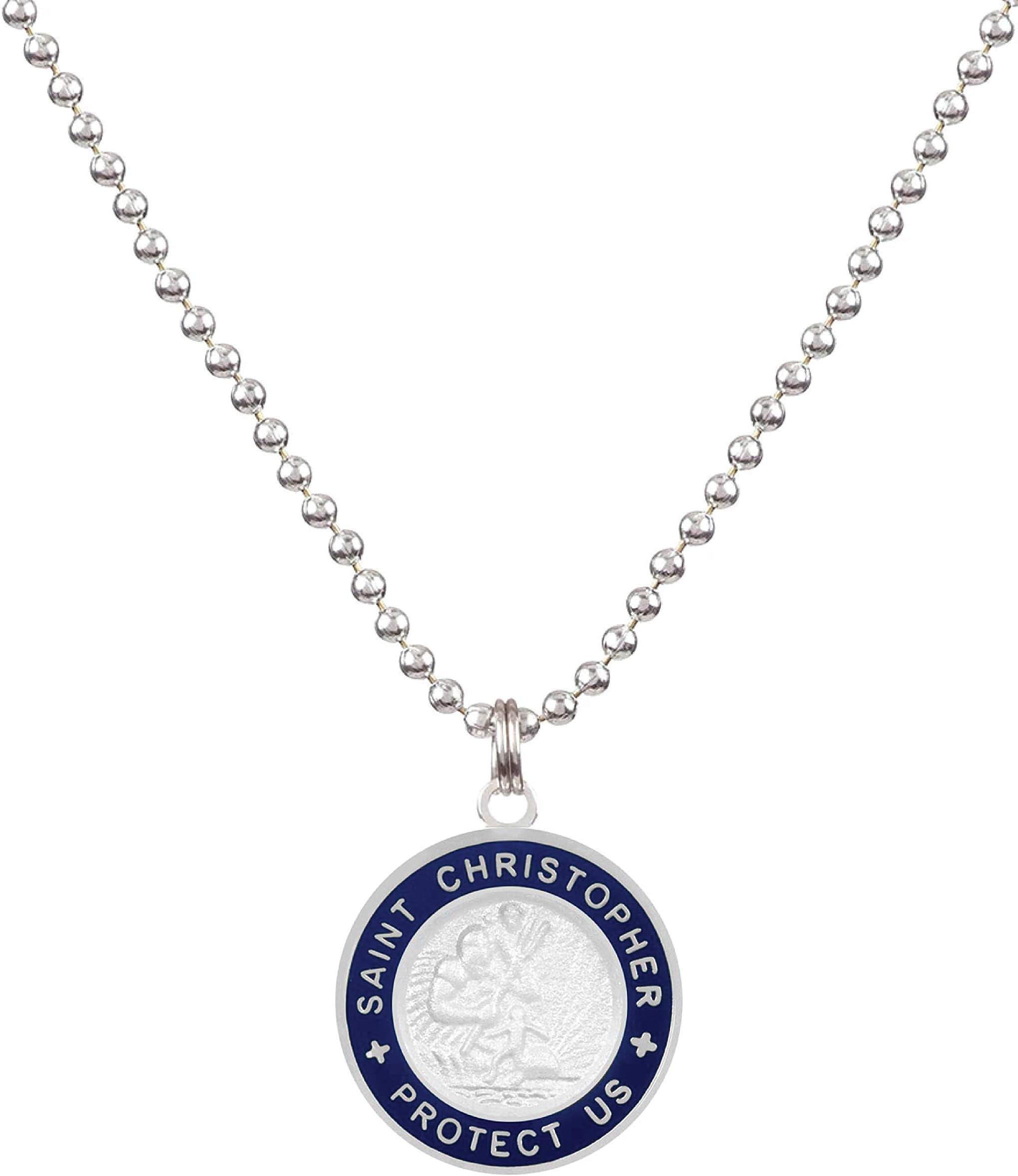 Get Back St. Christopher Surf Necklace | Medium - White/Royal Blue
