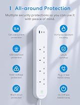 Meross 65W GaN Smart Power Strip 4 AC + 2 USB C + USB A WiFi 2.4GHz view 7