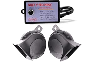 AOLIHAN Multitone Car Horns Upgrade, 12V Adjust 12-tone Twin Horn, 130db Electric Motorcycle & Train Horn, with 12-tone Controller - Perfect for Car, Motorcycle, Truck, Boat