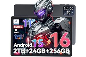 Tablet,11 Inch Android 15 Tablet with Gemini AI(Upgradeable to Android 16),24GB RAM+256GB ROM(TF 2TB),|FHD 90Hz Display|5G Wi