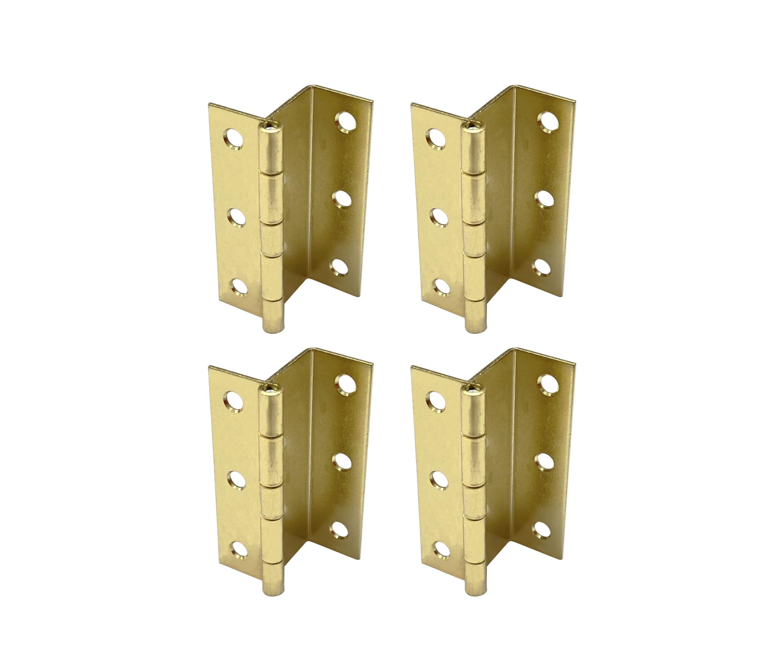 Photo 1 of QCAA Three Fold Shutter Hinge, Half Surface for Shutter, Cabinet, Furniture, 2-1/2" x 1.2mm, Brass Plated, Made in Taiwan, 4 Pack