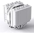 ID-COOLING SE-207-XT Slim Snow 135mm Height White CPU Cooler 7 Heat Pipes Dual-Tower CPU Air Cooler with 120mm PWM Fan TDP 22