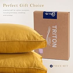 Triton Linen 100% Linen Pillow Cases Standard Size