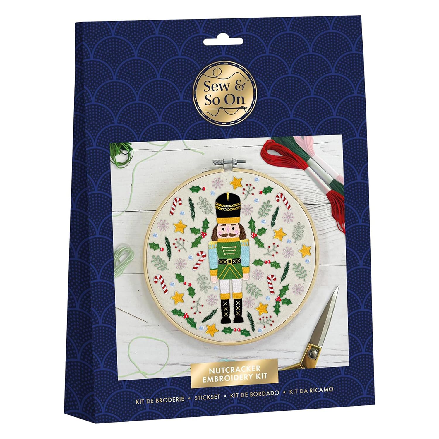 Sew & So On Embroidery Sewing Craft Kit – Nutcracker, Includes All Craft Accessories Needed Ideal DIY Adult and Older Kids Craft Kits, Makes A Great Craft Art Gift, Use for Christmas Home Decor