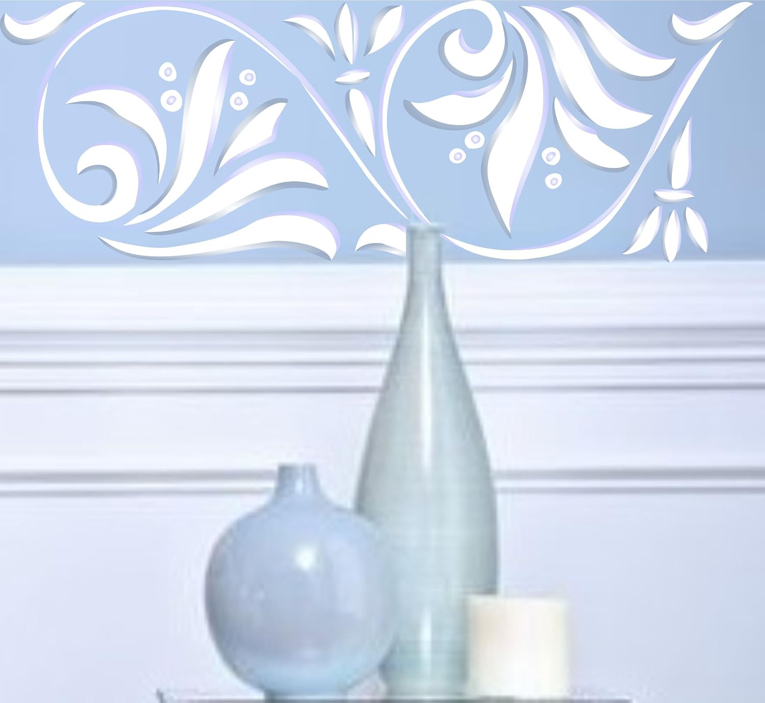 Art Nouveau Stencil Border - 47 x 16.5cm - Reusable 1890s Floral Nouveau New Art Wall Stencils for Painting - Image 4