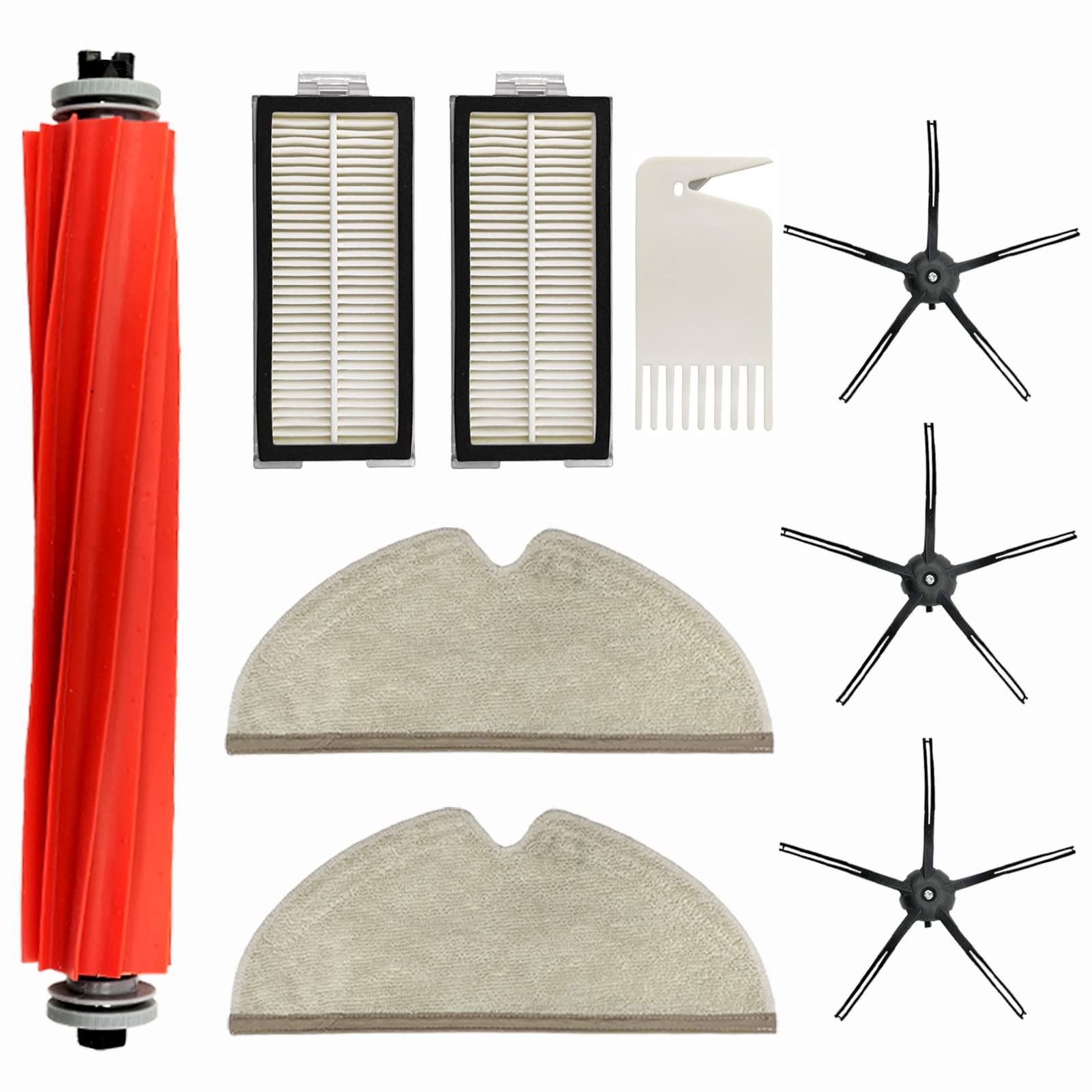 KENSHIRE 9 PACK Q7 accessories replacement parts compatible with xiaomi roborock Q7 Q7+ Q7 Max Q7 Max + accessories kit, main brush side brush HEPA filters wipe mop cloth