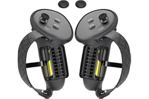 MLemonVR Upgraded Controller Silicone Case for Meta/Oculus Quest 3/3s Compatible Accessories Non-Slip Protective Cover with Battery Opening Cover, Drop Proof Design (Battery Not Included) (Black)