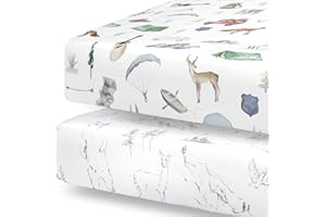 Pobibaby - Lot de 2 draps-housses de qualité supérieure pour matelas de berceau standard – Mélange de coton ultra doux, sûr e