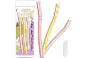 Eyebrow Razor for Women, HEYMKGO Biodegradable Dermaplaning Tool, Easy to Use Dermaplane Razor For Face, Face Shaver That Exfoliate and Smooth the Skin, Remove The Fine Hairs of The Eyebrow and Face