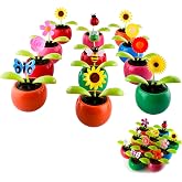 mushroomcase Solar Power Dancing Flower Pot (Set of 8) - Car Decoration, Swinging Flower, Gift for Adults