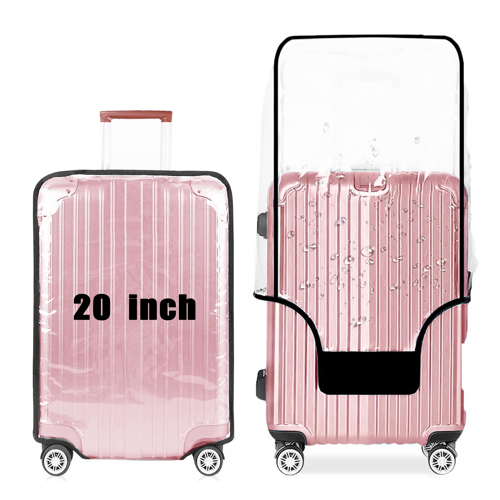 Photo 1 of GigabitBest 20 Inch Clear PVC Luggage Cover, Lightweight Waterproof, Dustproof, Anti-Scratch Suitcase Cover, Luggage Covers for Suitcase TSA Approved, Fits 20" Wheeled Luggage