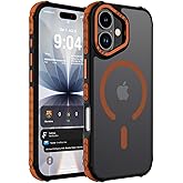 DEERLAMN Strong Magnetic Case for iPhone 17 6.3-Inch,[Compatible with Magsafe][Military Grade Drop Protection] Translucent Matte Shockproof Protective Phone Cover-Frosted Orange